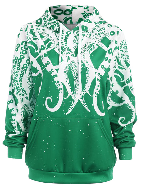 3D Octopus Kangaroo Pocket Hoodie