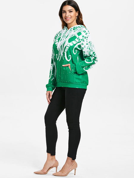 3D Octopus Kangaroo Pocket Hoodie