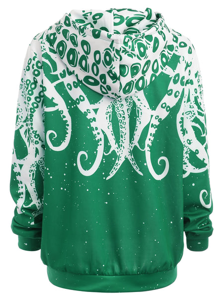 3D Octopus Kangaroo Pocket Hoodie