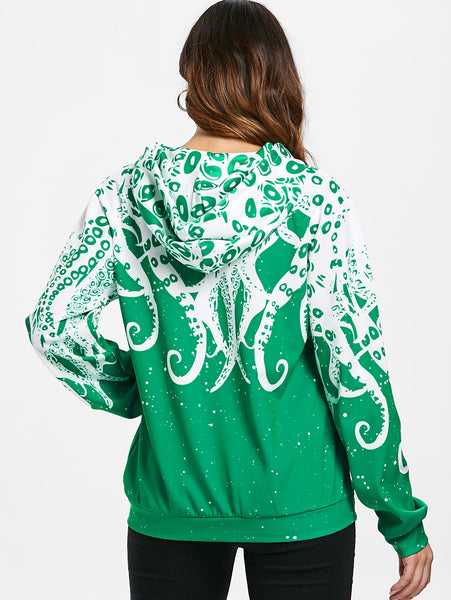 3D Octopus Kangaroo Pocket Hoodie