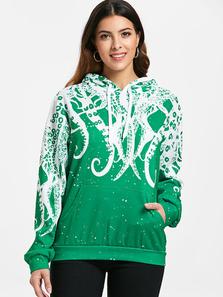 3D Octopus Kangaroo Pocket Hoodie