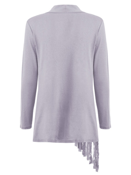 Tassel Asymmetric Long Sleeve Top