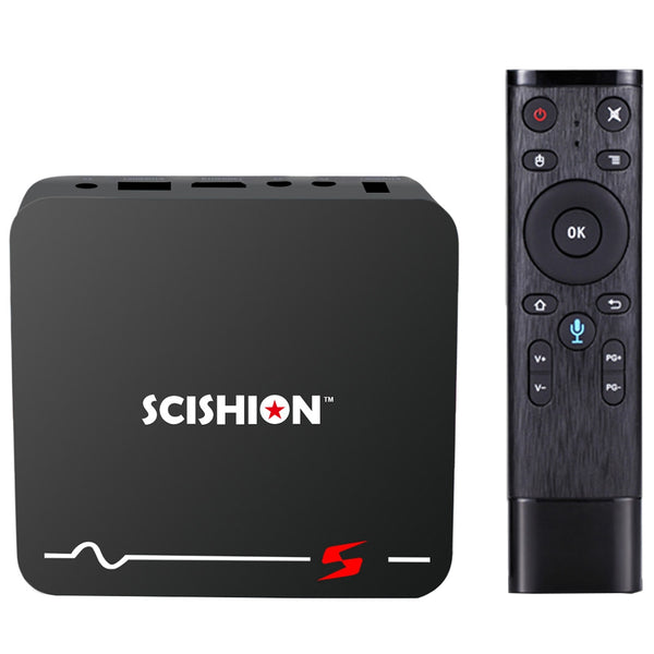 SCISHION Model S Remote TV Box RK3229 Android 8.1 2GB RAM + 16GB ROM 2.4G WiFi 100Mbps Support 4K H.265
