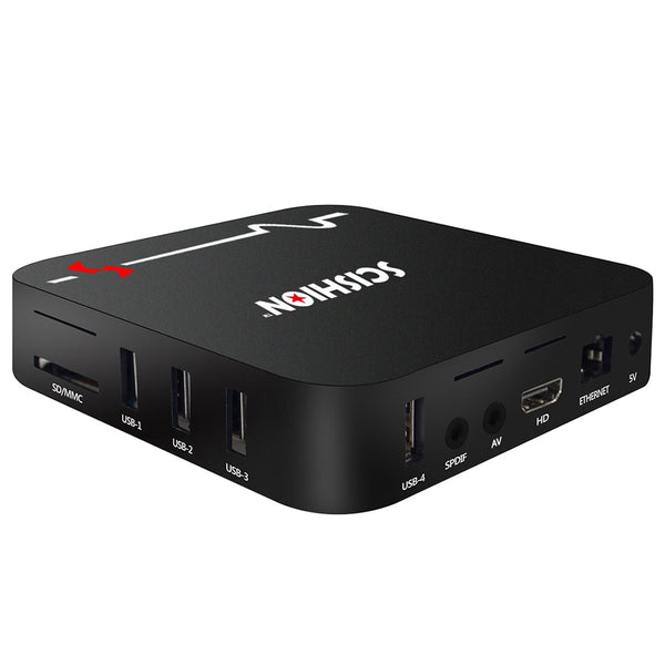 SCISHION Model S Remote TV Box RK3229 Android 8.1 2GB RAM + 16GB ROM 2.4G WiFi 100Mbps Support 4K H.265