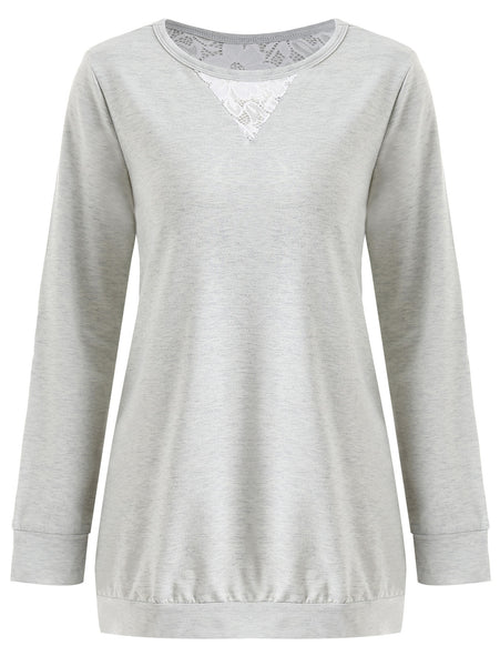 Lace Insert Shredding Sweatshirt
