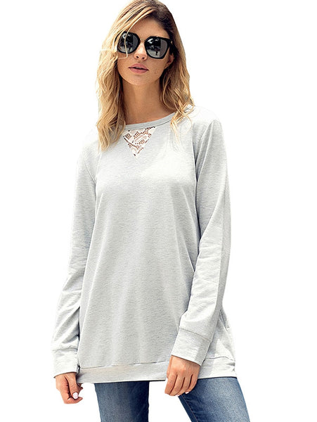 Lace Insert Shredding Sweatshirt