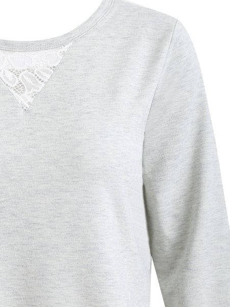 Lace Insert Shredding Sweatshirt