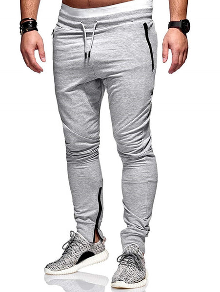 Side Zip Pockets Casual Jogger Pants