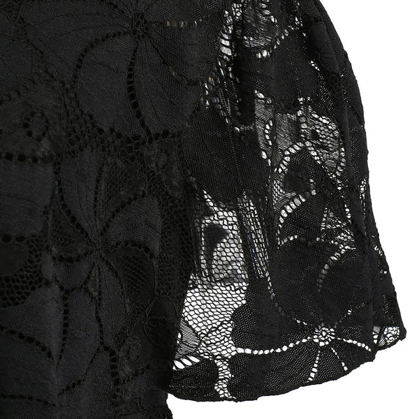 Self Tie Keyhole Mini Lace Dress