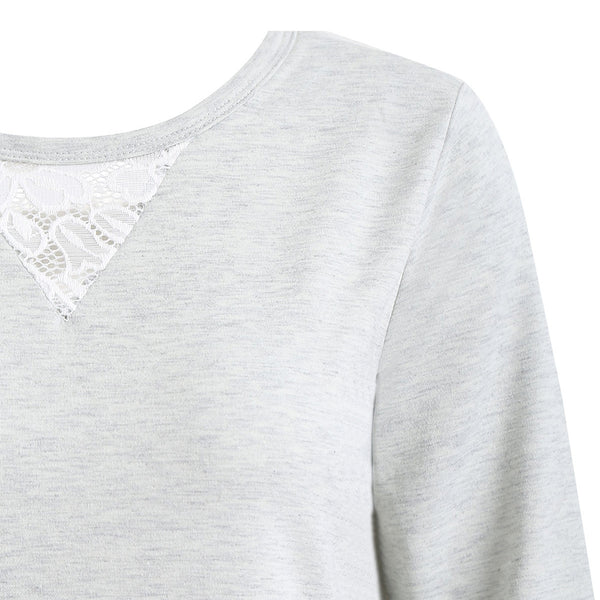 Lace Insert Shredding Sweatshirt