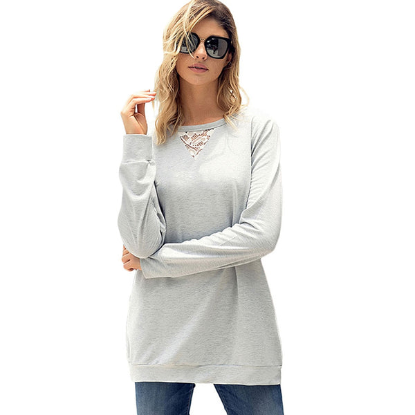Lace Insert Shredding Sweatshirt