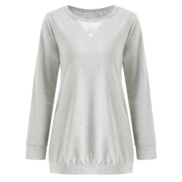 Lace Insert Shredding Sweatshirt
