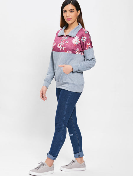 Kangaroo Pocket Printed Sweatshirt