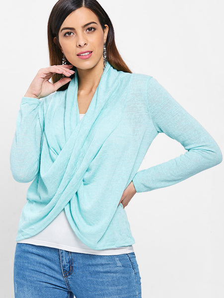 Cross Drape Wrap Sweater