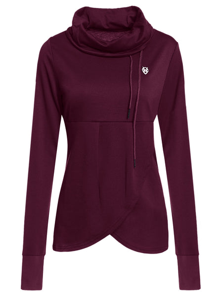 Petal Hem Drawstring Embroidered Sweatshirt