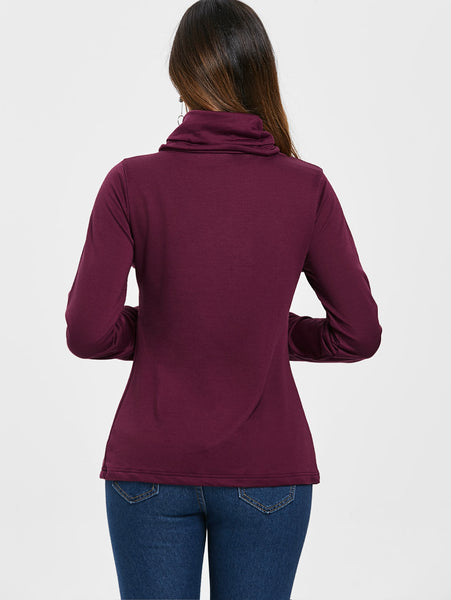 Petal Hem Drawstring Embroidered Sweatshirt