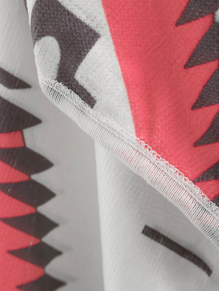 Stylish Turn-Down Collar Long Sleeve Geometric Print Women's Cardigan