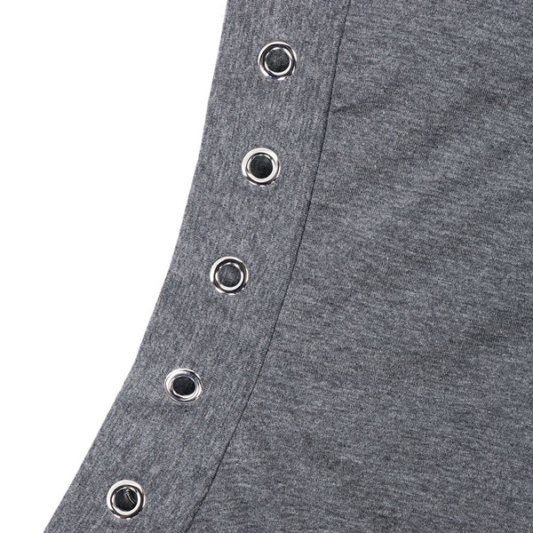 Drawstring Lace Up Solid Color Sleeveless Hoodie