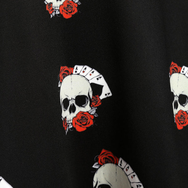 Halloween Skull Print Flare Dress