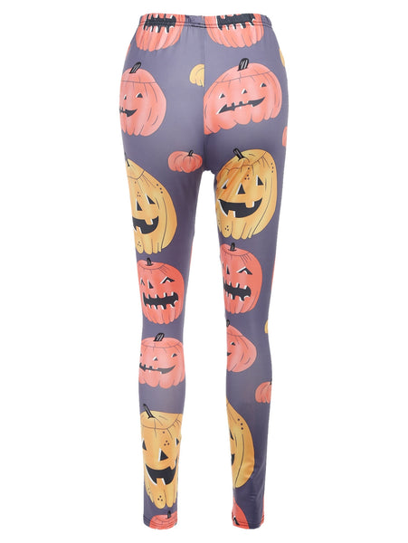 Halloween Cartoon Pumpkins Print Casual Pants