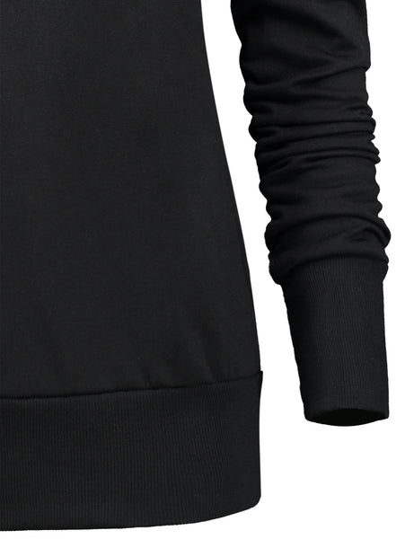 Buttoned Turtleneck Sweatshirt