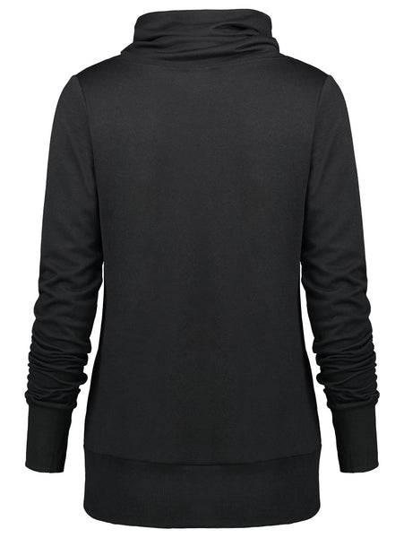 Buttoned Turtleneck Sweatshirt