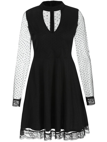 Cut Out Mesh Panel Dress