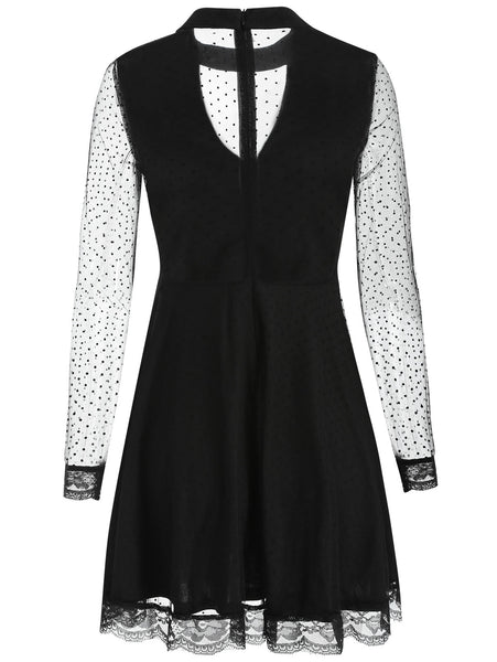 Cut Out Mesh Panel Dress