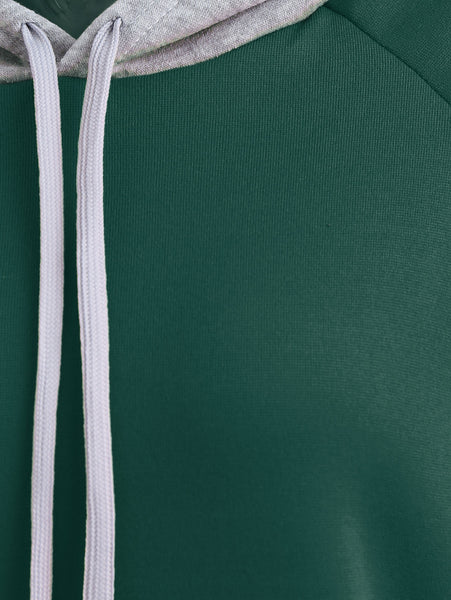 Striped Edge Drawstring Hoodie