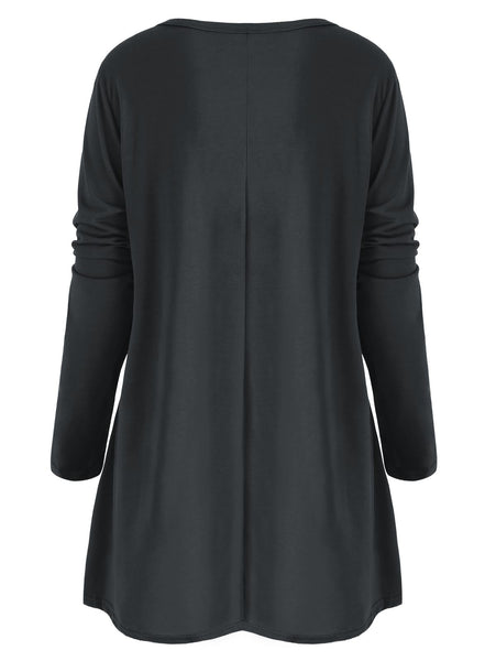 Lace Hem Button Detail T-shirt