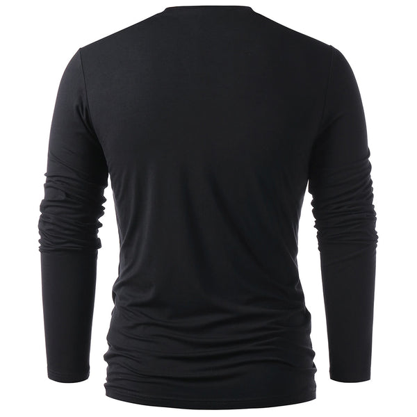 Long Sleeve Buttoned Henley T-shirt
