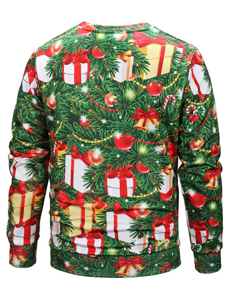 Decorative Christmas Tree Print Sweatshirt