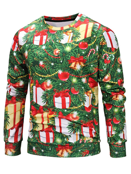 Decorative Christmas Tree Print Sweatshirt