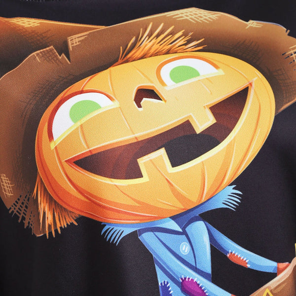 Halloween Print Skew Neck Sweatshirt