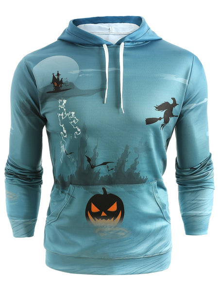 Halloween Pumpkin Print Casual Hoodie