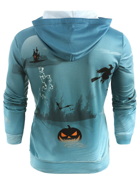 Halloween Pumpkin Print Casual Hoodie