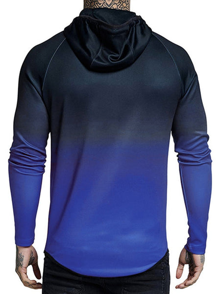 Raglan Sleeve Zip Pocket Drawstring Hoodie