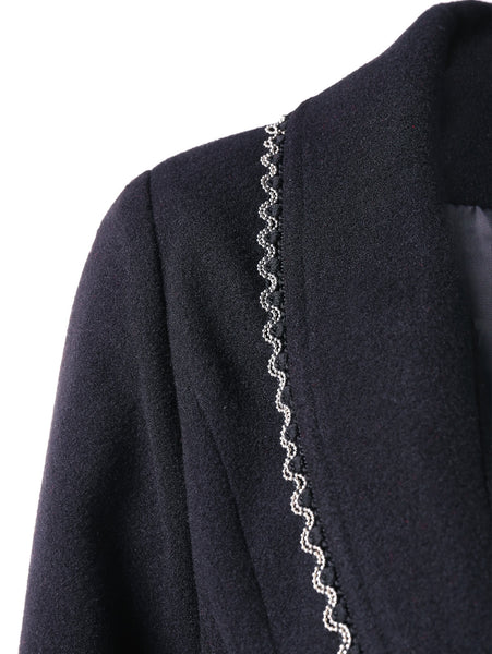 Back Lace Up Longline High Low Coat