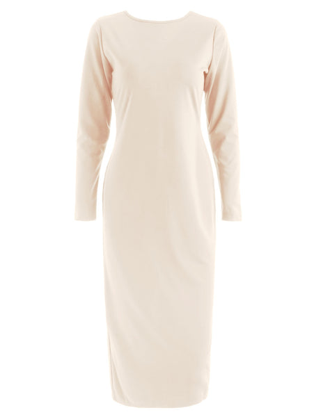 Long Sleeve Zip Back Slim Dress