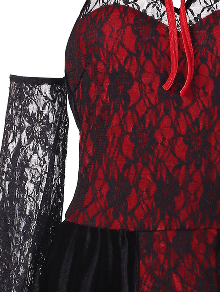 Cold Shoulder Halloween Costume Lace Dress