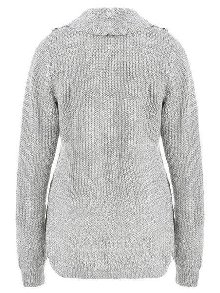 High Neck Asymmetrical Cardigan