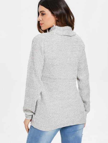 High Neck Asymmetrical Cardigan