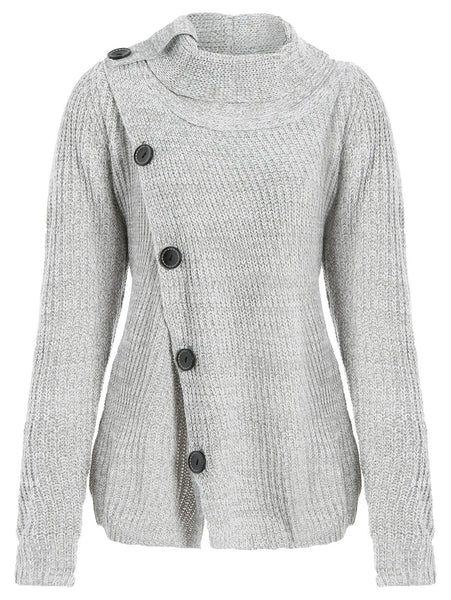 High Neck Asymmetrical Cardigan
