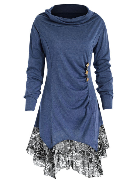 Long Sleeve Cowl Neck Tunic T-shirt