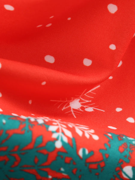 Christmas Elk Print Fit and Flare Dress