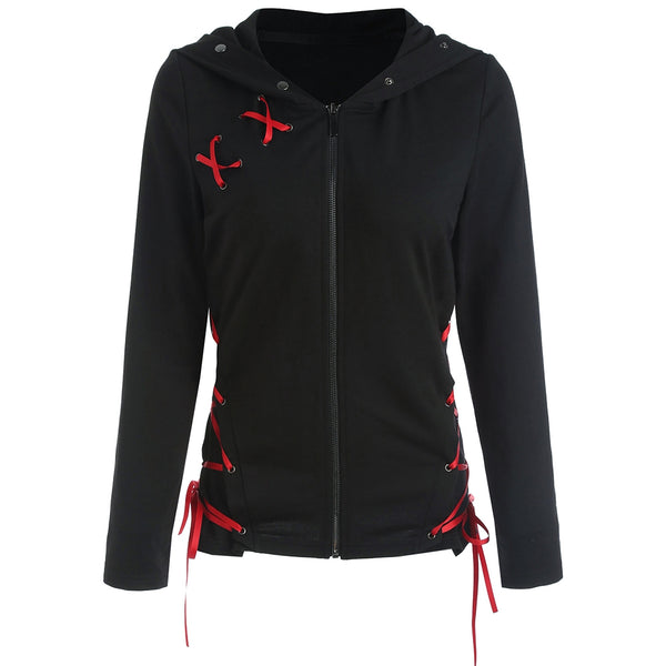 Criss Cross Zip Up Hoodie