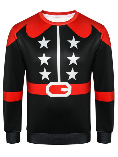 Star Belt Print Sweatshirt