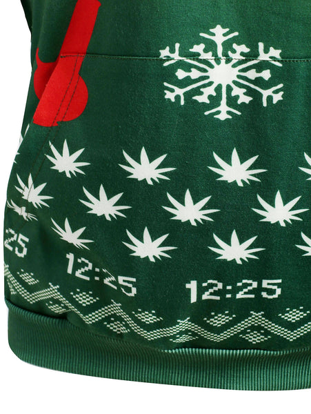 Long Sleeve Christmas Snowflake Print Hoodie