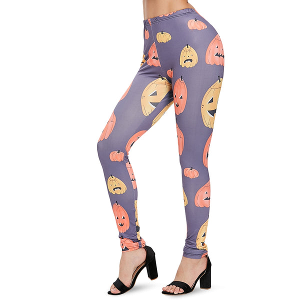 Halloween Cartoon Pumpkins Print Casual Pants