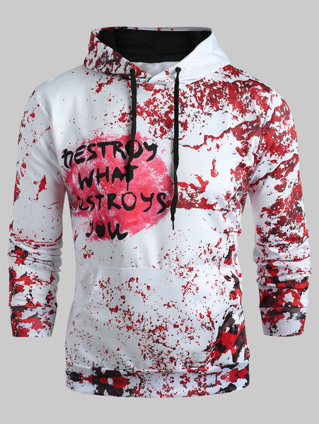 Halloween Letter Print Pullover Hoodie